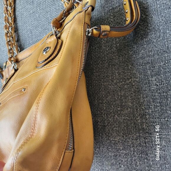 B Makowsky yellow leather shoulder bag - Picture 5 of 9